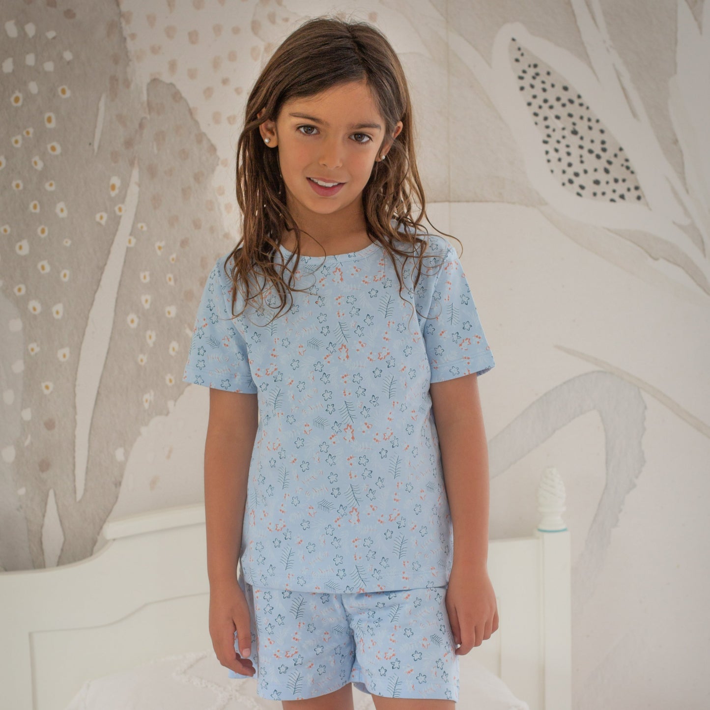 Pijama corto palmeras niña