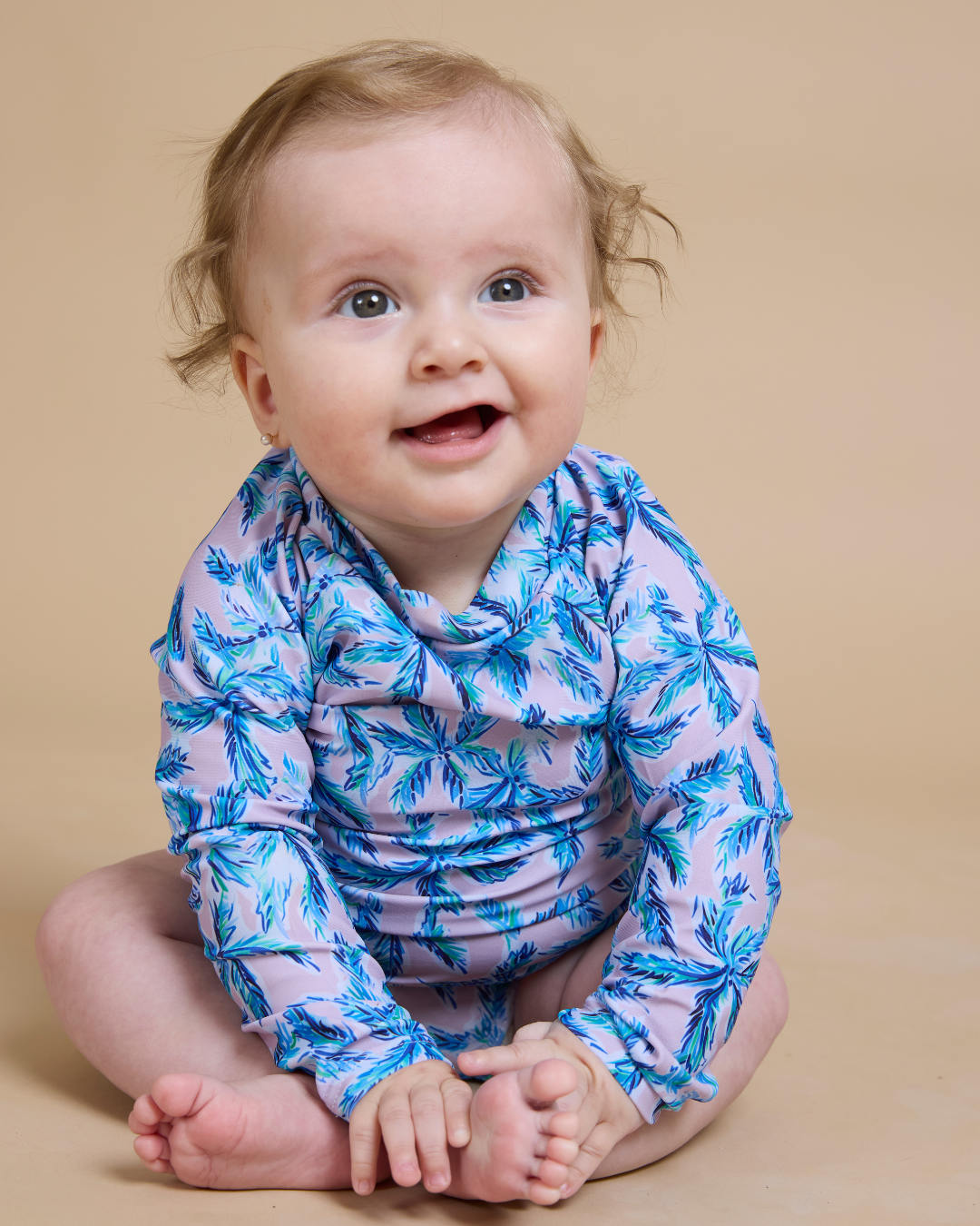 Traje de baño dos piezas tropical niña