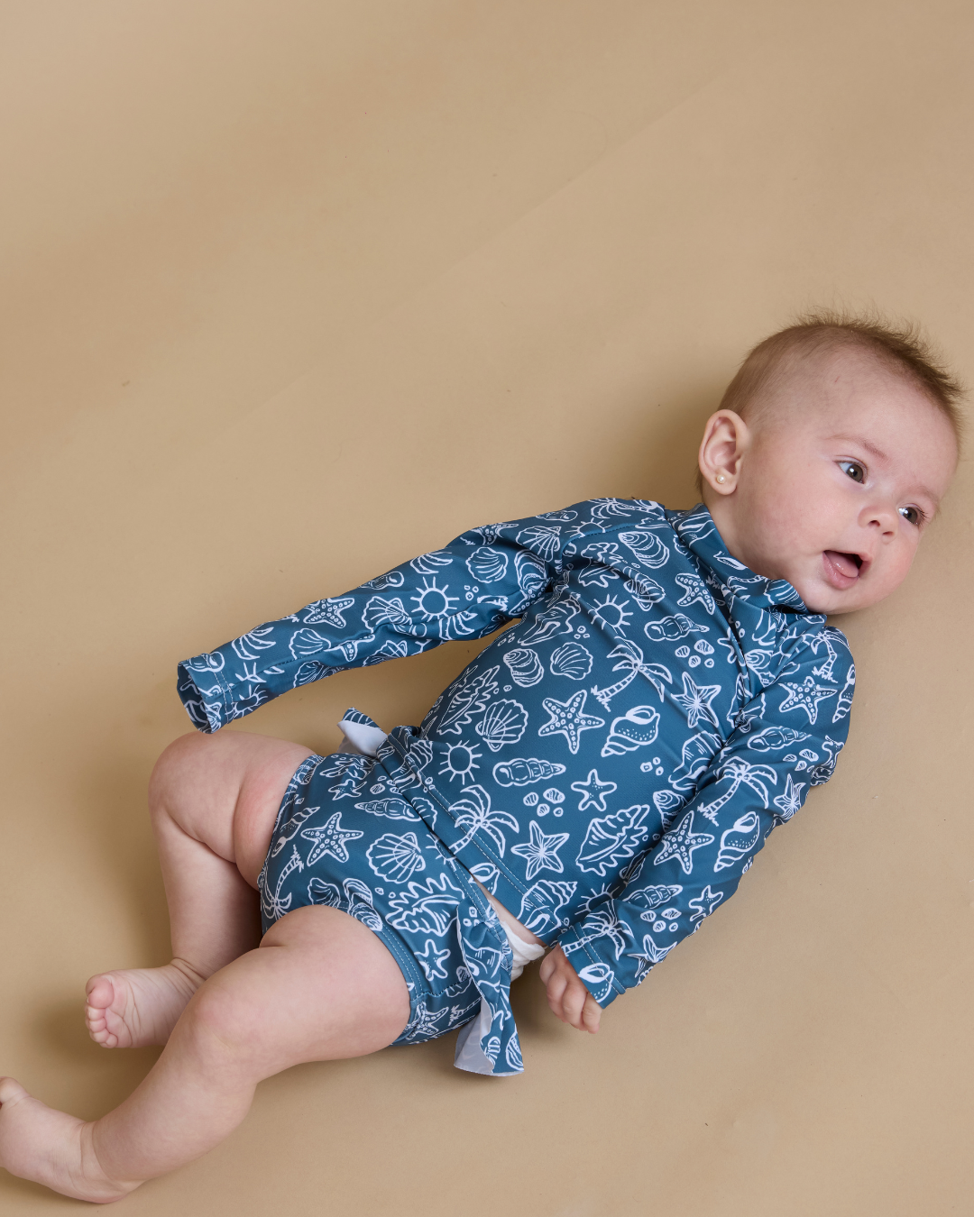 Traje de baño dos piezas verano azul niña