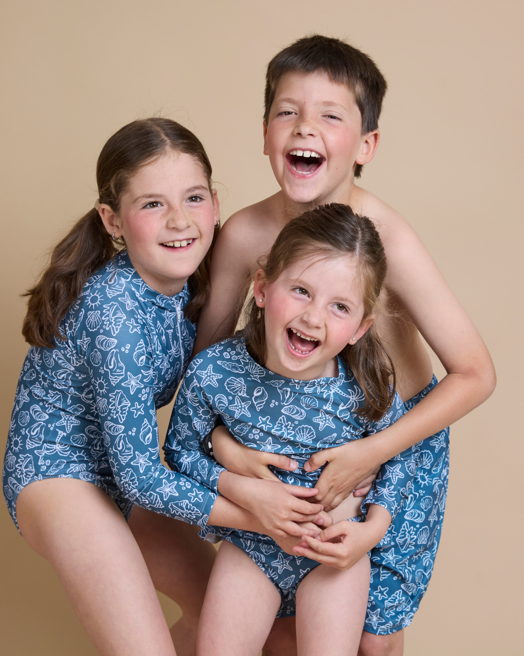 Traje de baño dos piezas verano azul niña