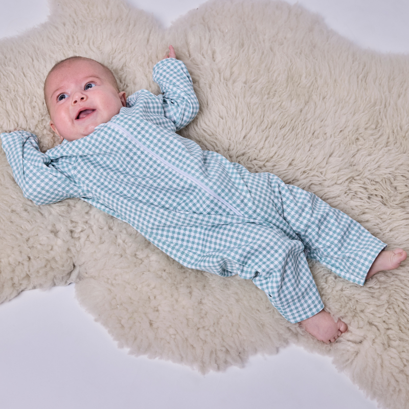 Enterito Bebé Niño Vichy Verde – Algodón Pima 100% | SimplyB