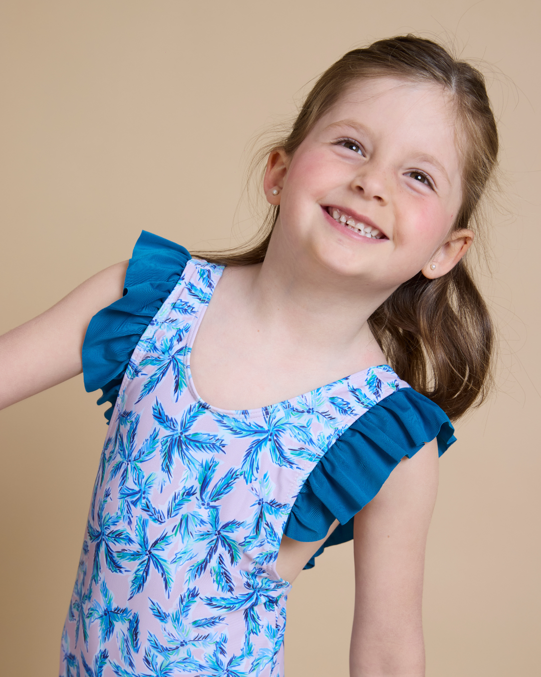 Traje de baño tropical niña