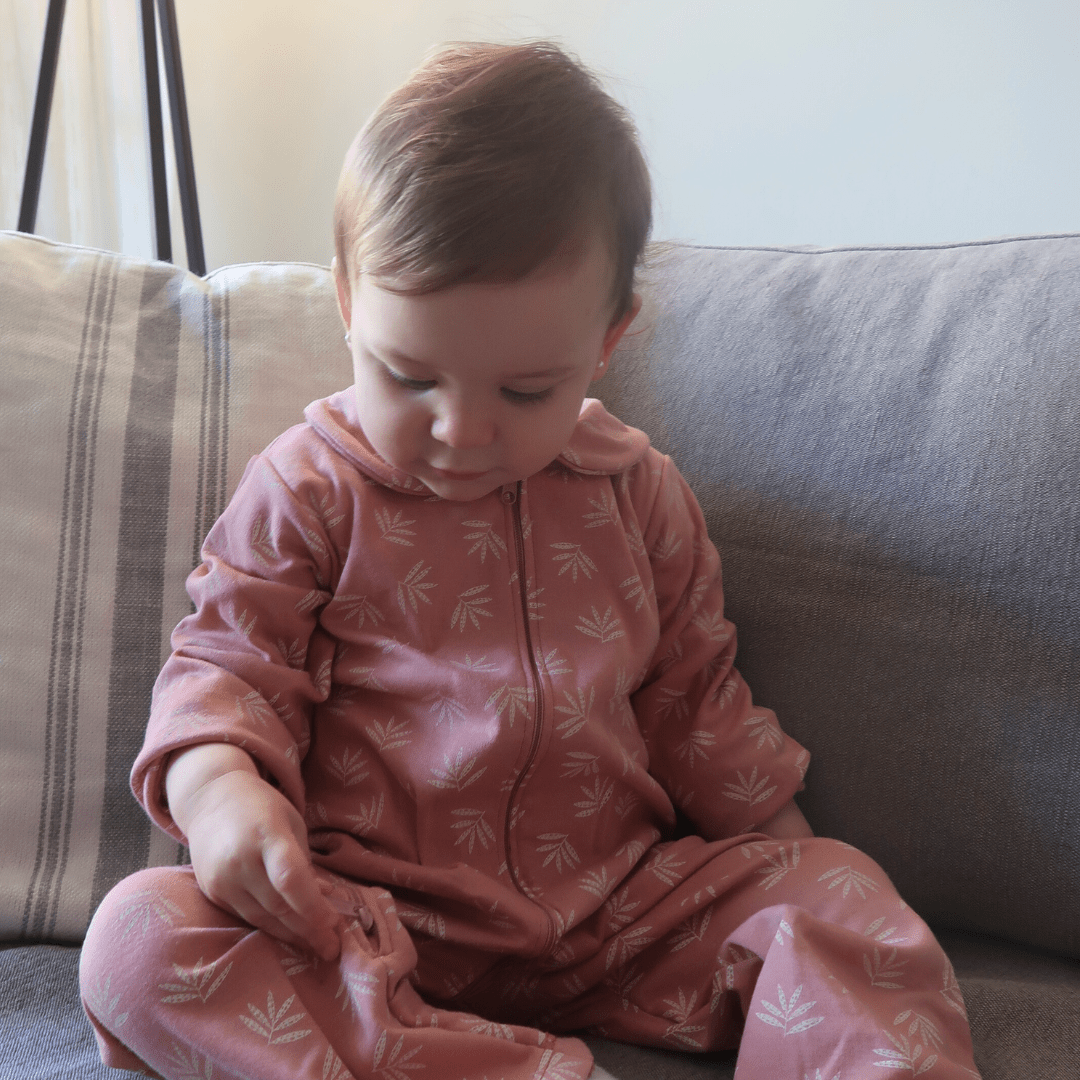 Enterito bebé niña espiga palo rosa - SimplyB