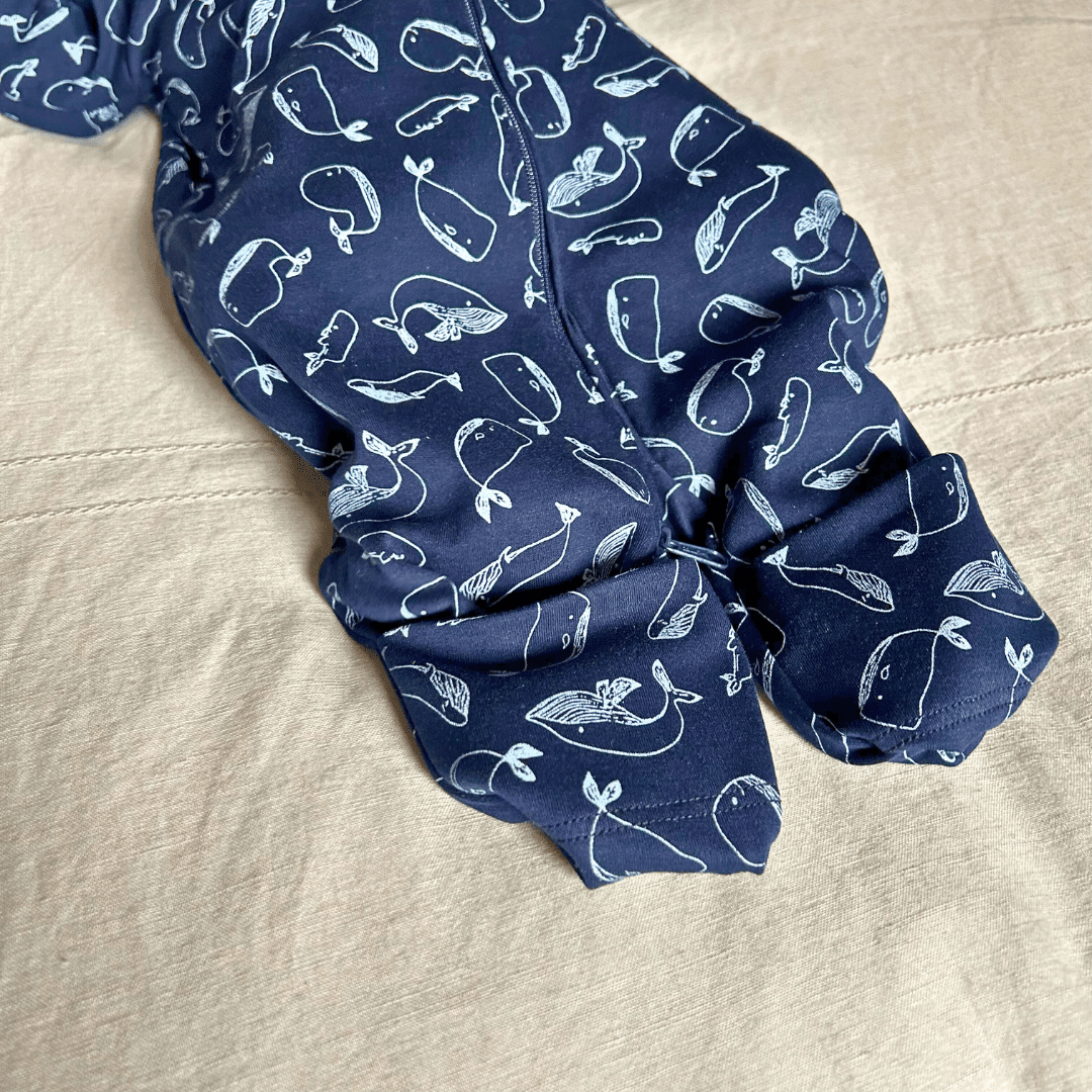 Enterito largo bebé niña ballenas algodón pima - SimplyB