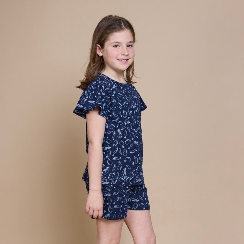 Pijama corto ballenas niña - SimplyB