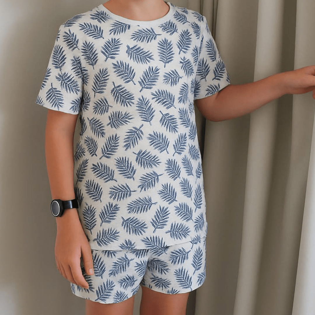 Pijama corto helecho azul niño - SimplyB