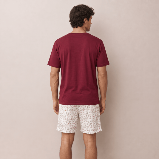 Pijama corto navideño hombre algodón pima - SimplyB