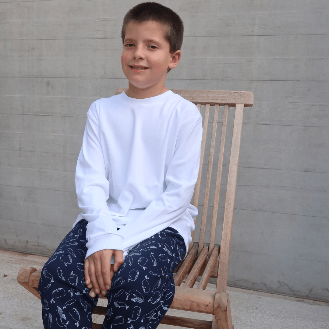 Pijama largo ballenas niño - SimplyB
