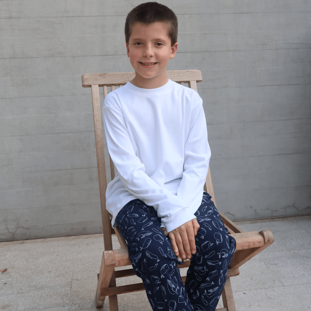 Pijama largo ballenas niño - SimplyB