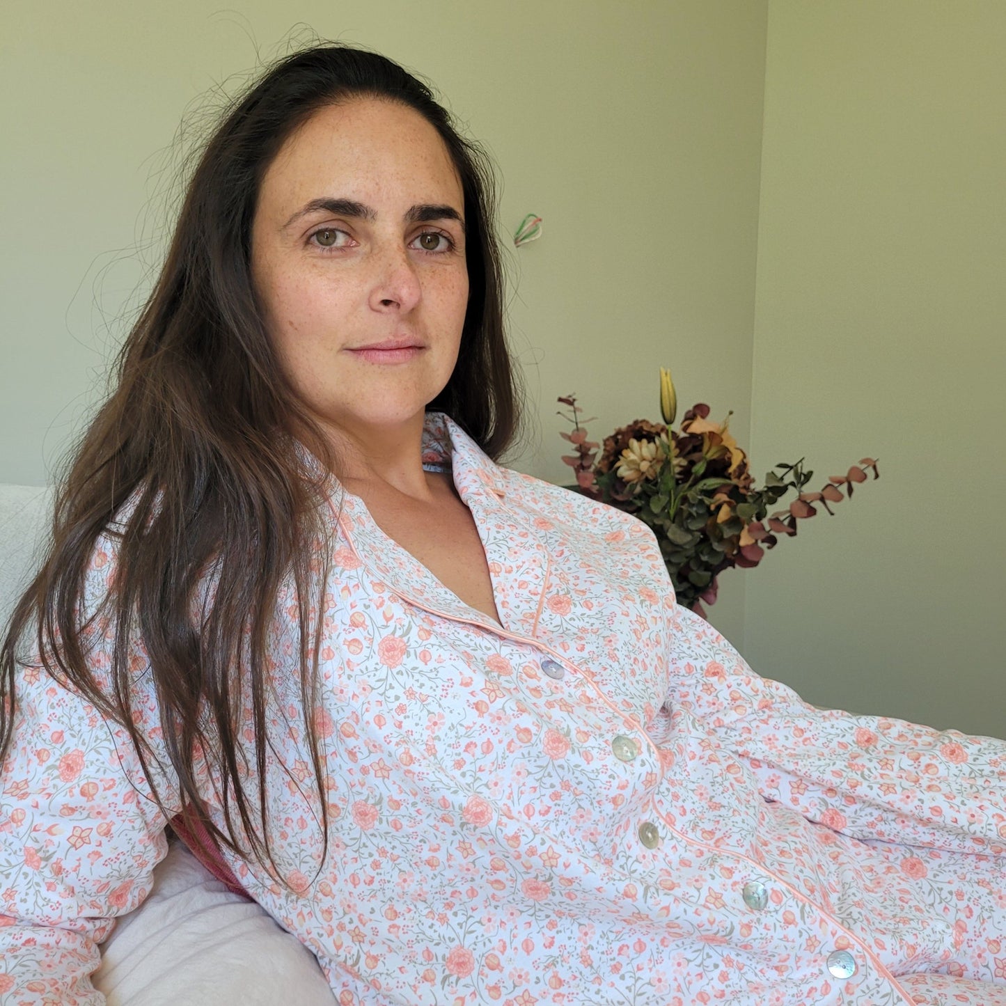 Pijama largo flores colores mujer - SimplyB