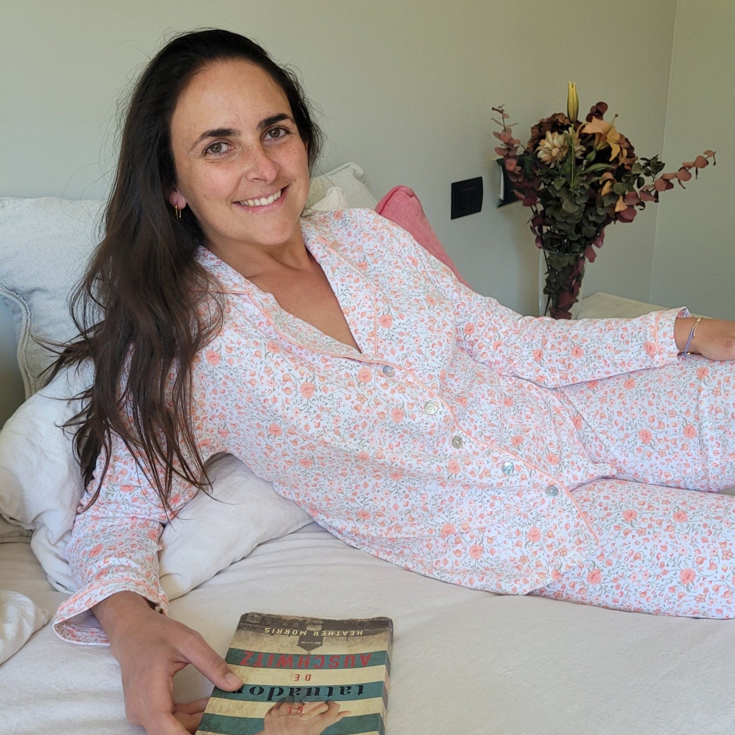 Pijama largo flores colores mujer - SimplyB
