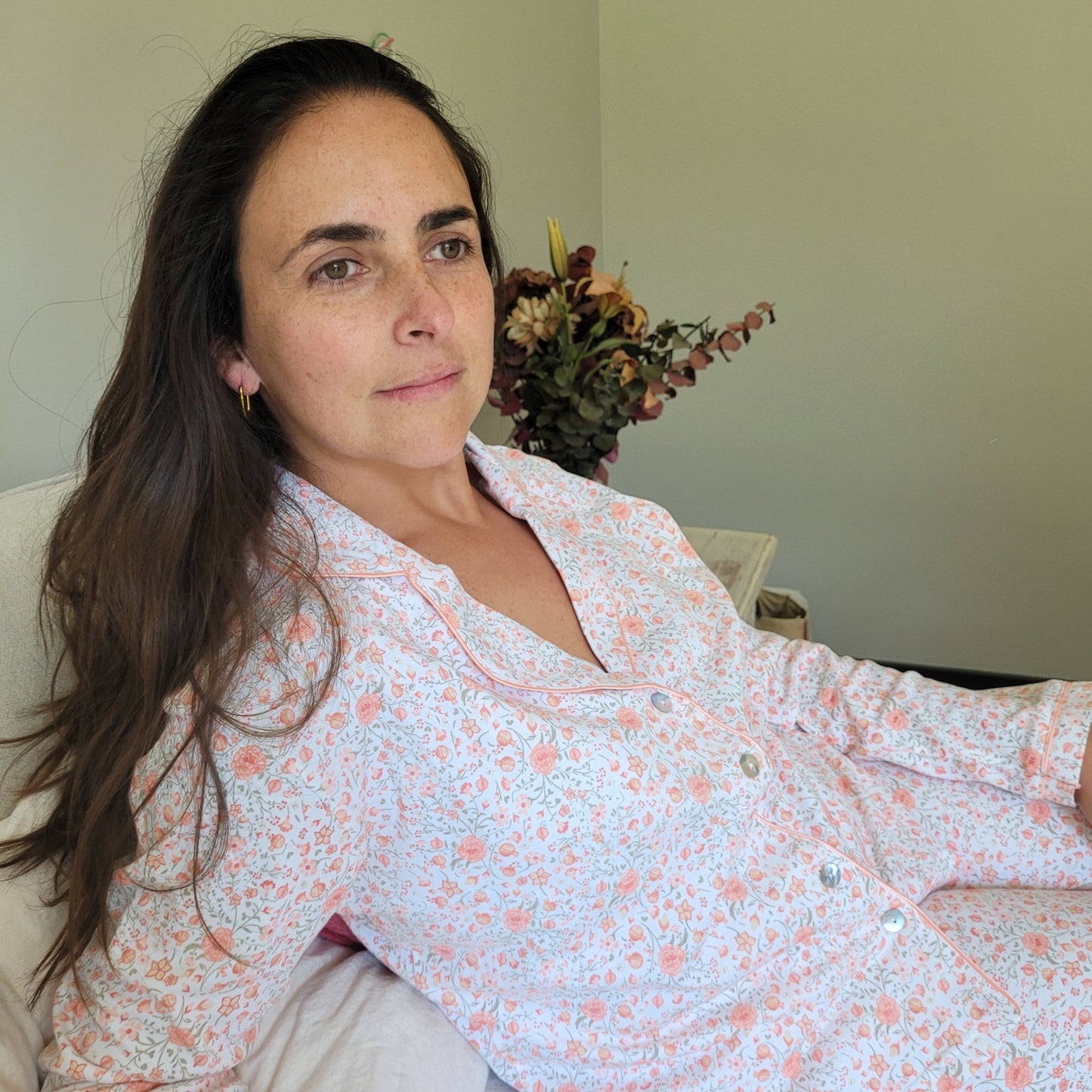 Pijama largo flores colores mujer - SimplyB