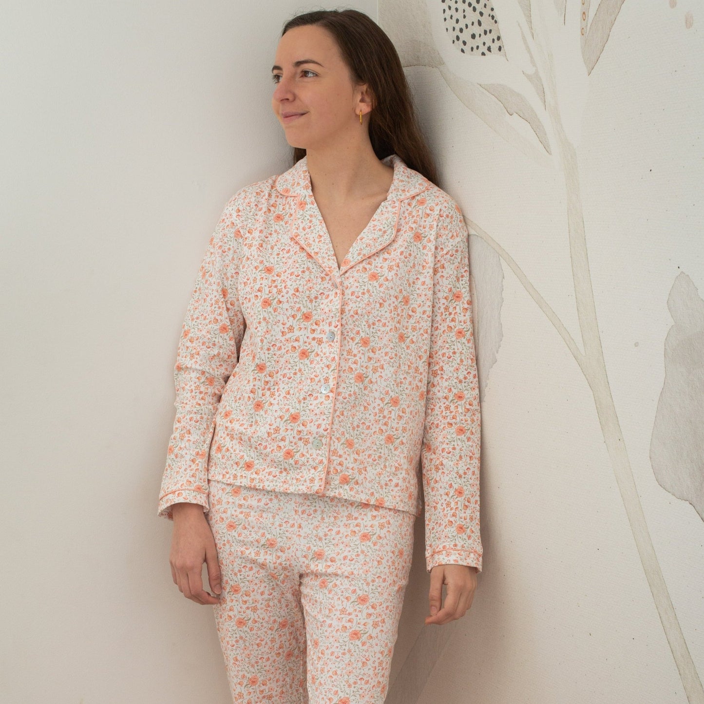 Pijama largo flores colores mujer - SimplyB