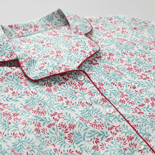 Pijama Mujer algodón pima corto enredadera uva - SimplyB