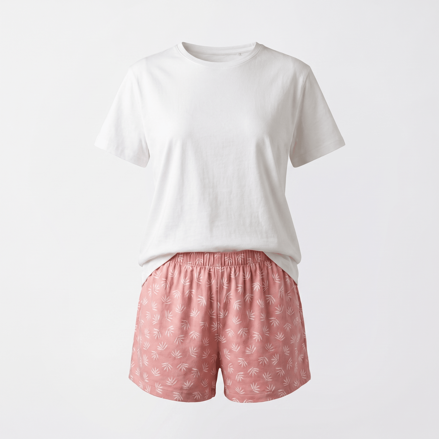 Pijama Mujer Corto Algodón Pima Espiga Palo Rosa Cuello Polo - SimplyB