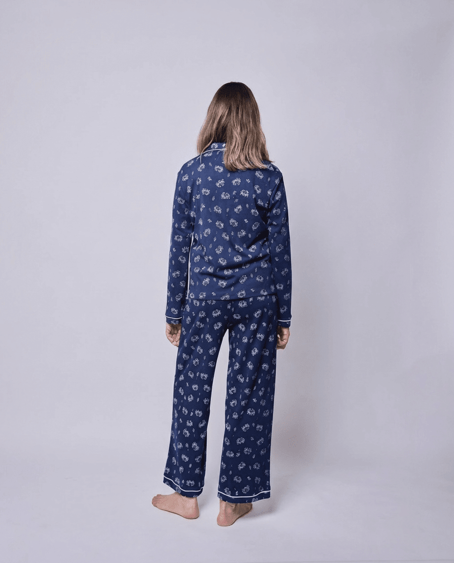 Pijama Mujer Manga Larga Algodón Pima Cangrejos - SimplyB