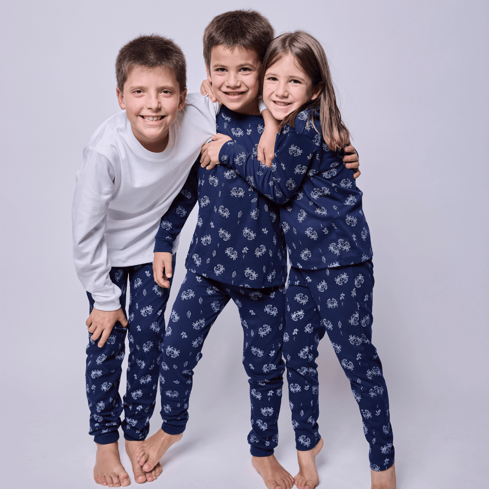 Pijama Niño Manga Larga Algodón Pima Cangrejos - SimplyB
