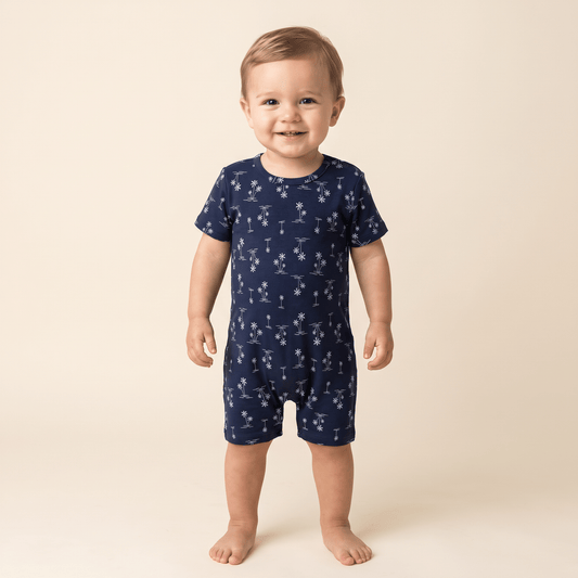 Ranita Bebé Niño Algodón Pima palmeras azules - SimplyB