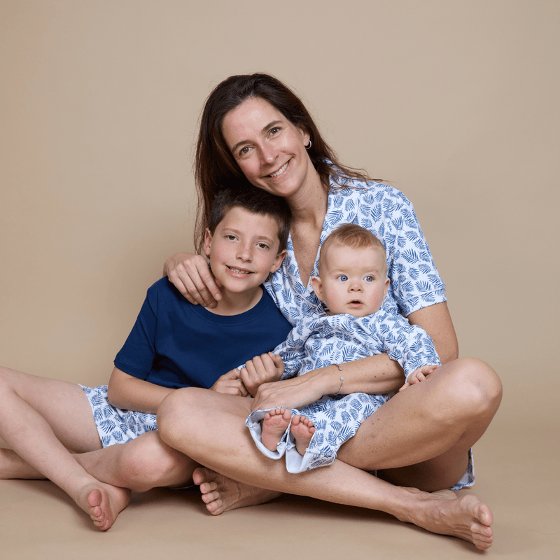 Pijama Familiar Helechos Azules | Algodón Pima Premium - SimplyB