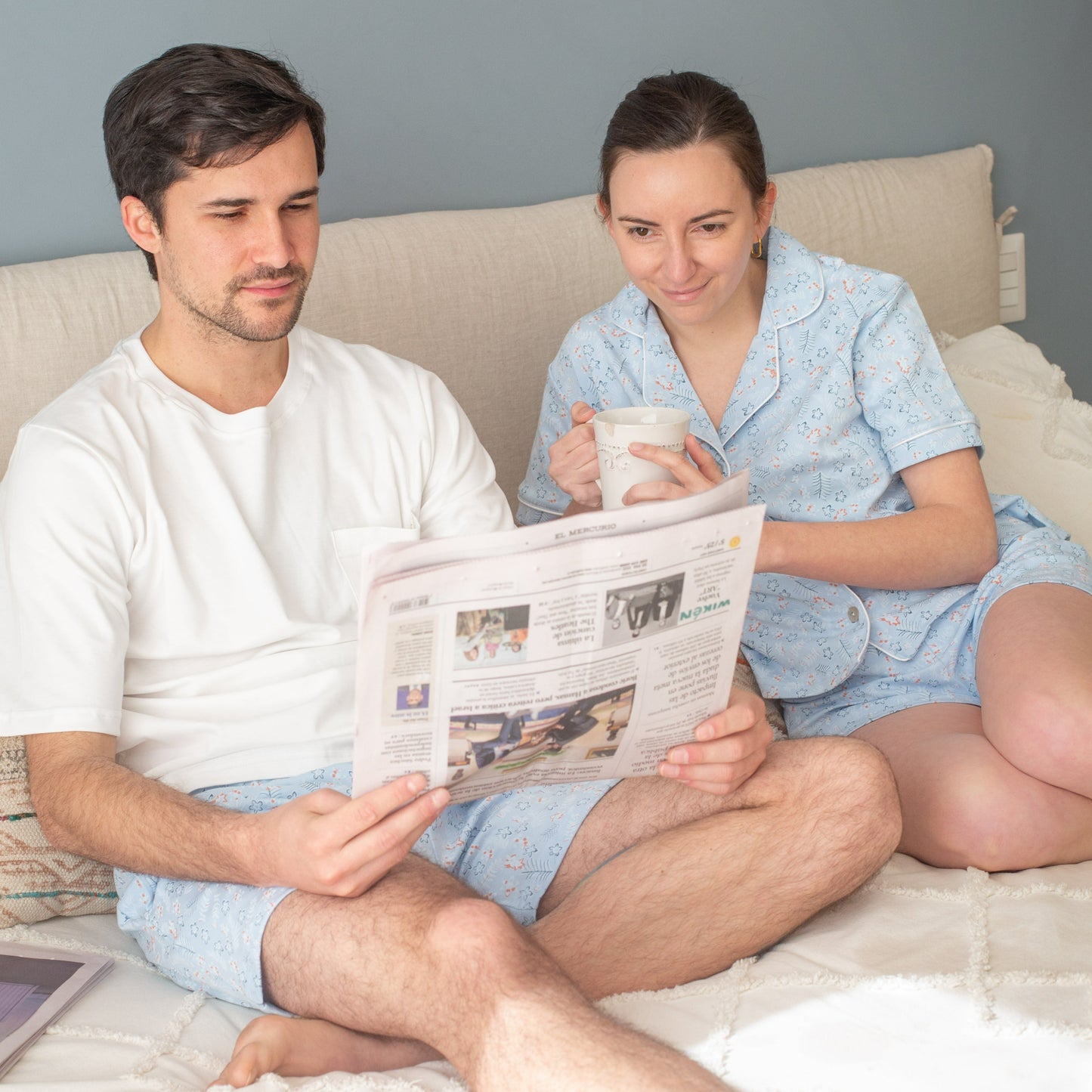 Pijama corto palmeras hombre