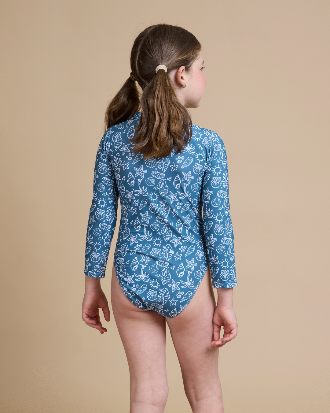 Traje de baño entero verano azul niña