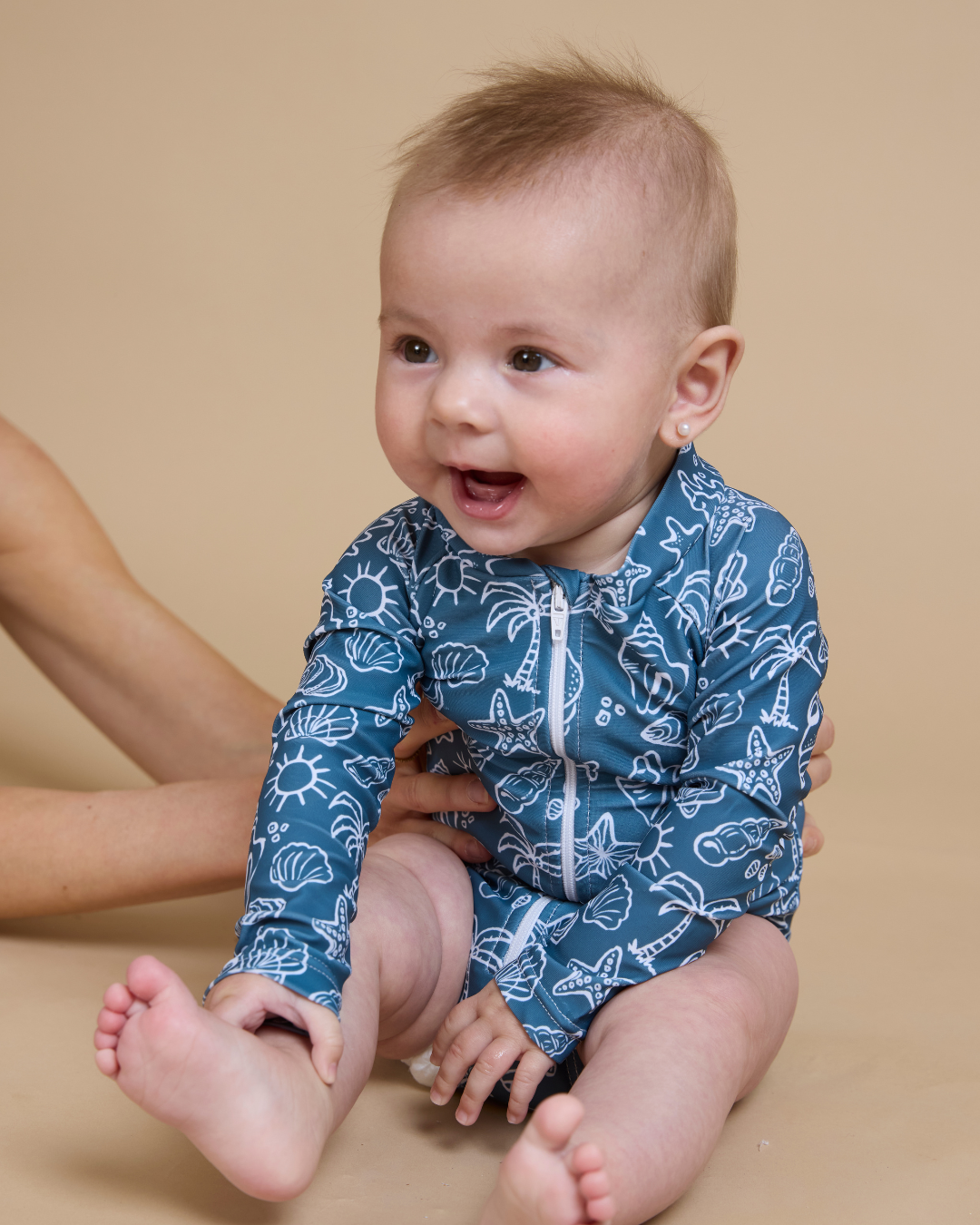 Traje de baño entero verano azul niña