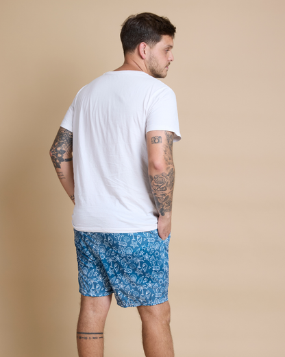 Traje de baño verano azul hombre