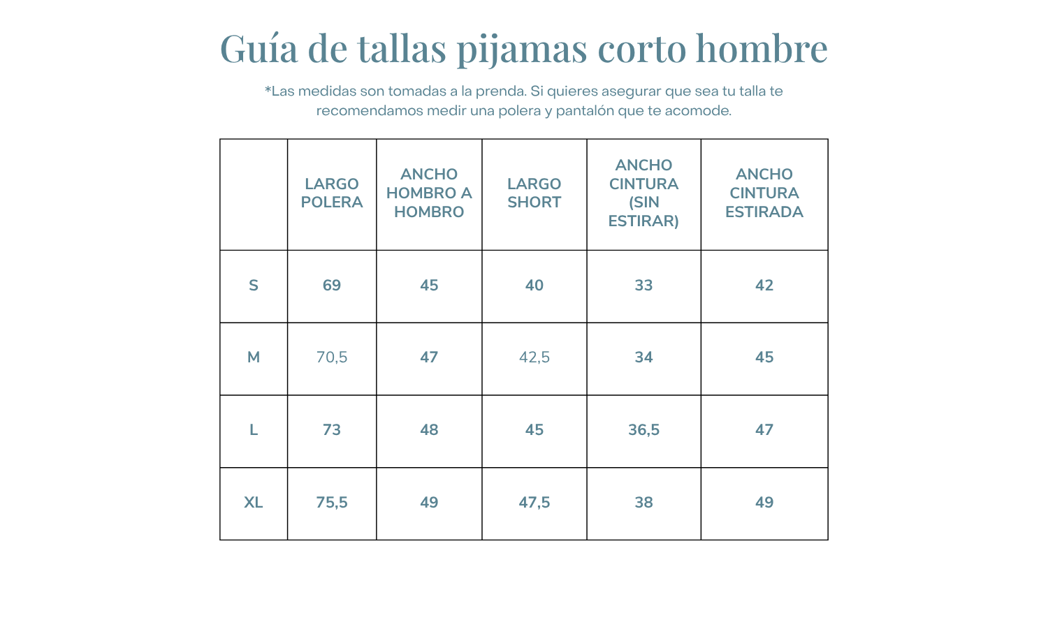 Guía de tallas