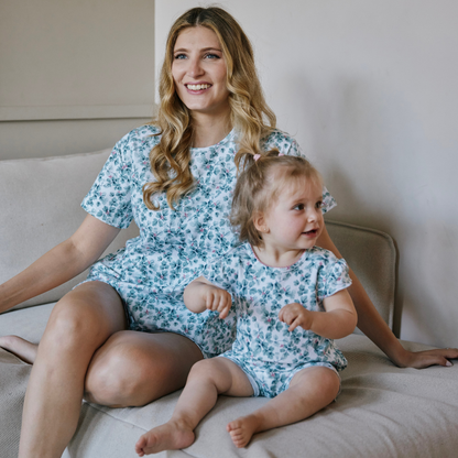 Pijama Mujer corto cuello polo acuarela