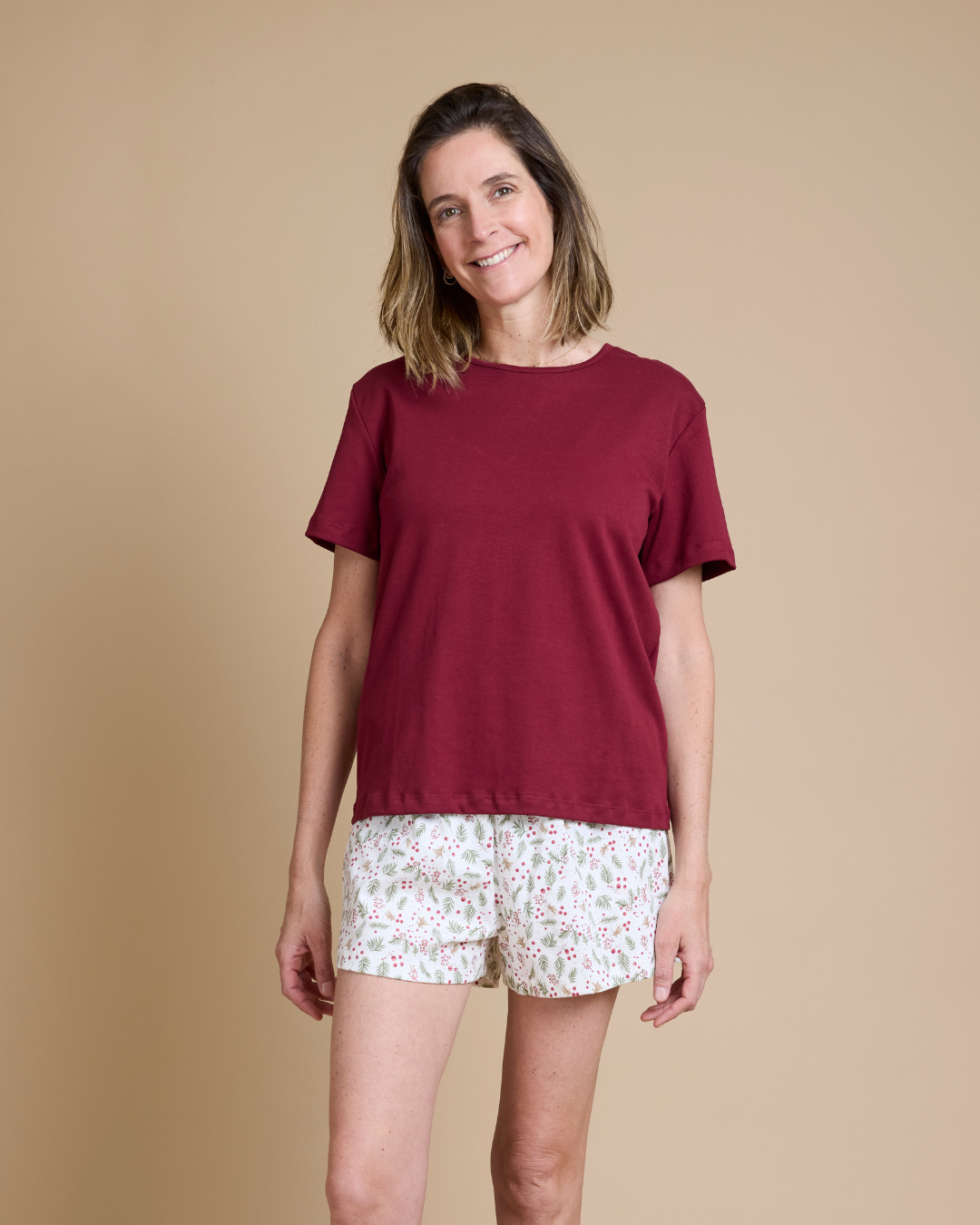 Pijama corto navideño mujer