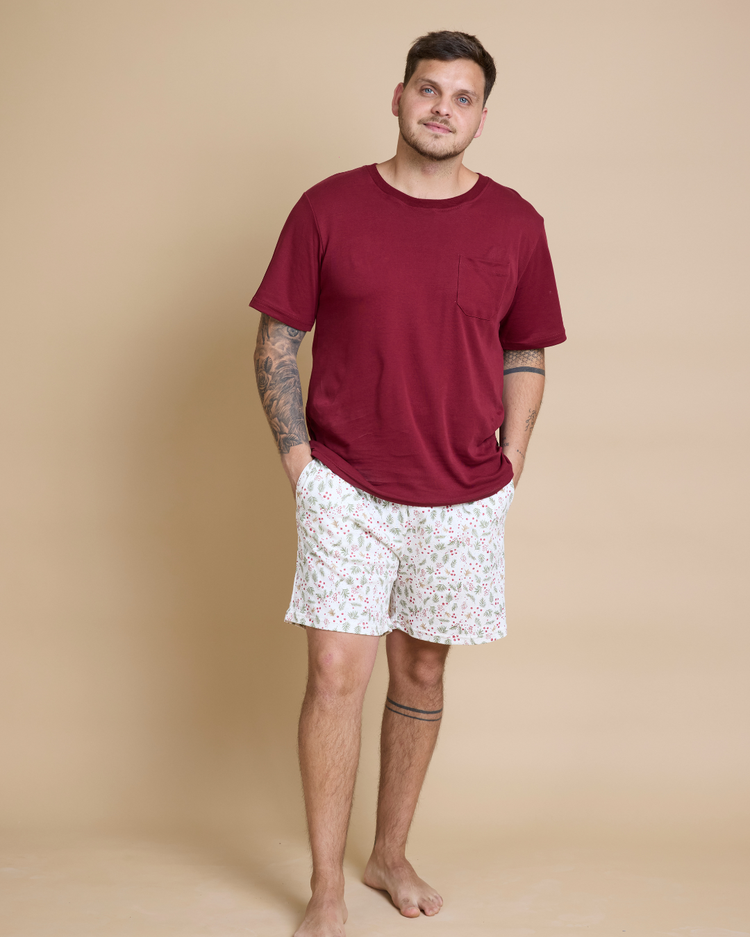 Pijama corto navideño hombre