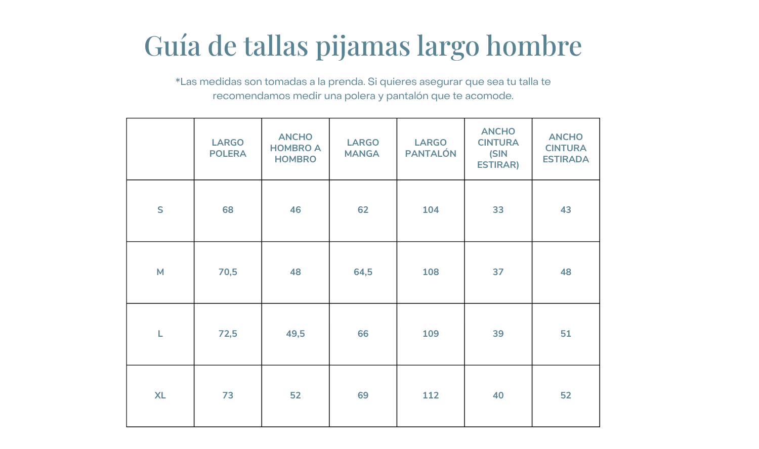 Guía de tallas