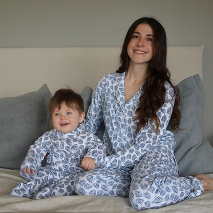 PREVENTA Pijama largo helecho azul mujer
