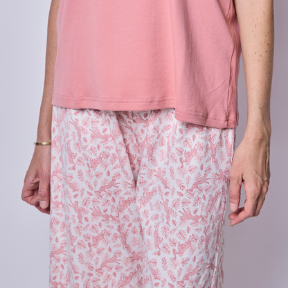 Pijama Mujer Pantalón y Polera Algodón Pima África