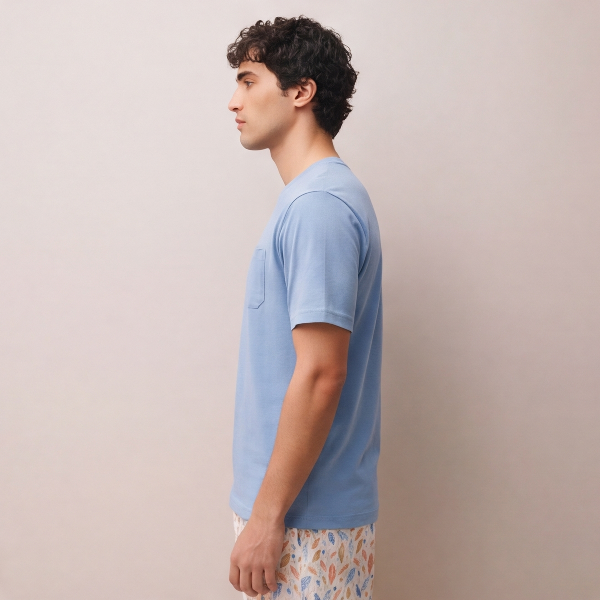 Pijama Hombre Corto Algodón Pima fondo marino