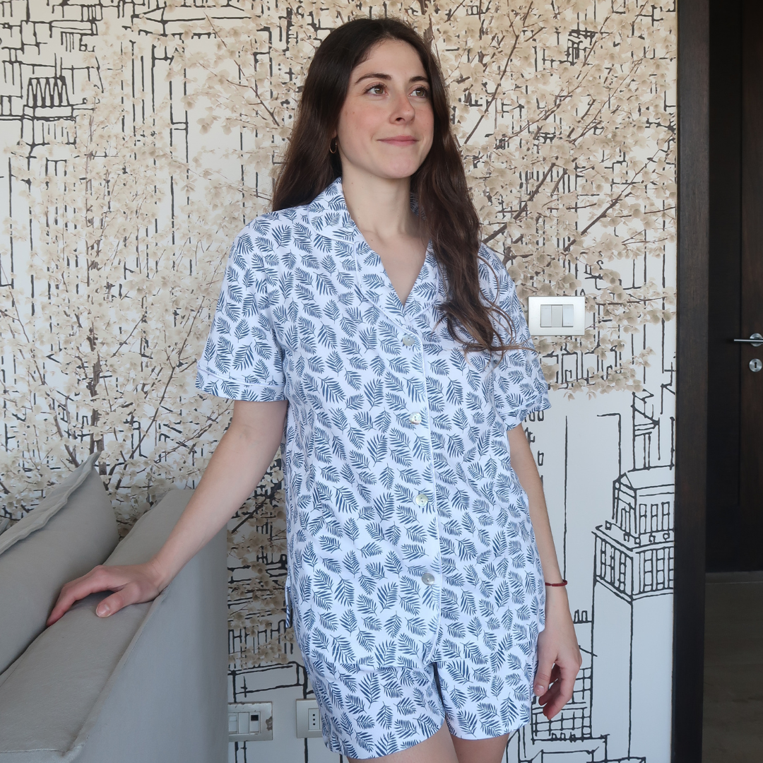 Pijama corto helecho mujer