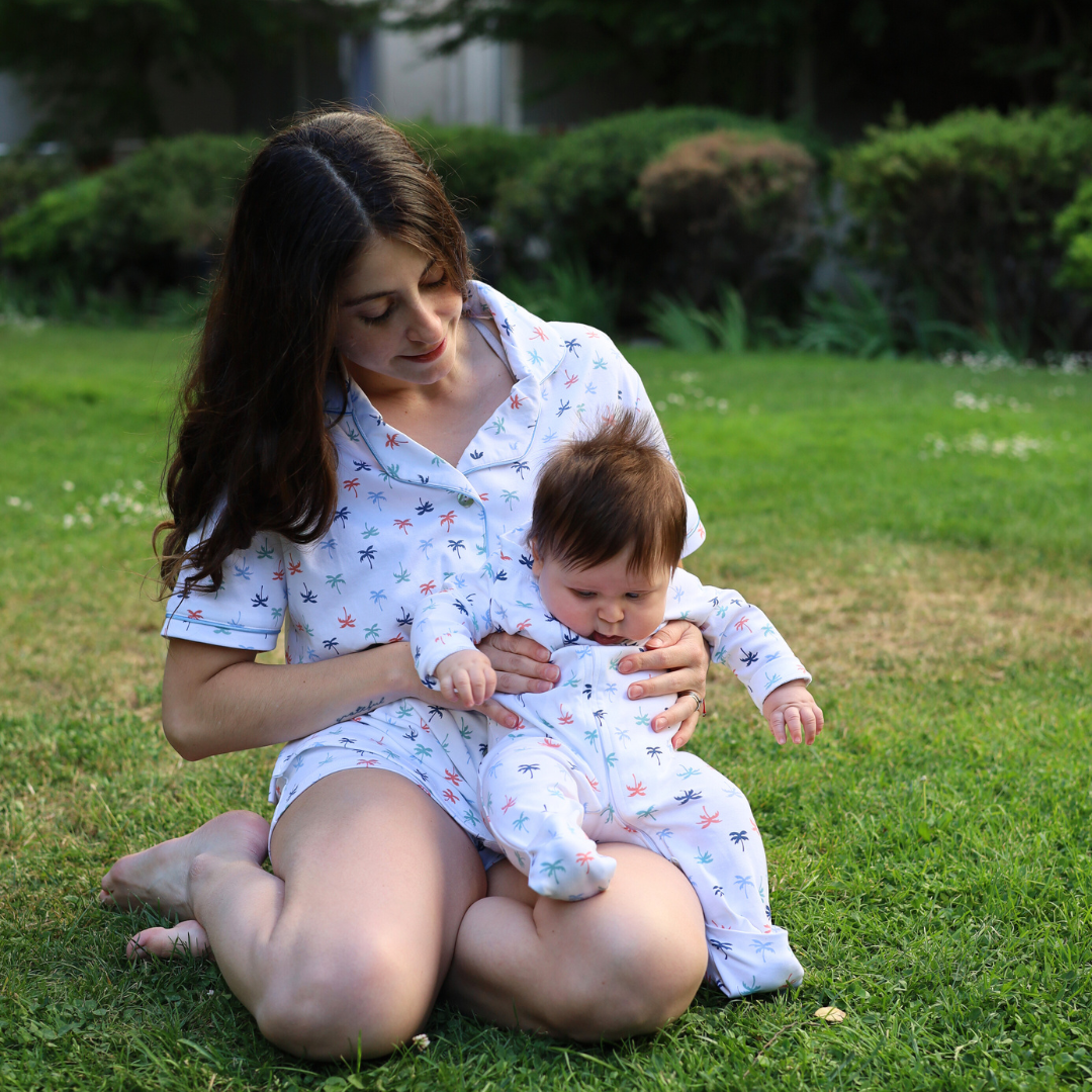 Pijama corto palmeras de colores mujer