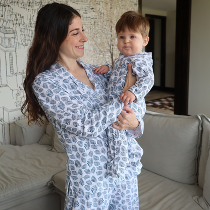 PREVENTA Pijama largo helecho azul mujer
