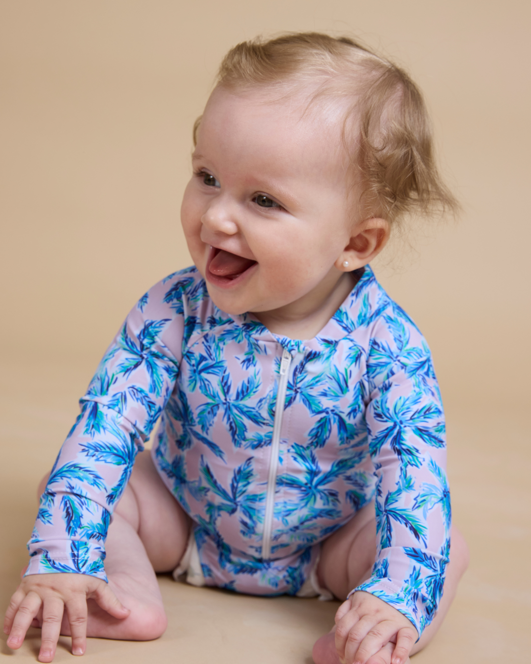 Traje de baño entero tropical niña
