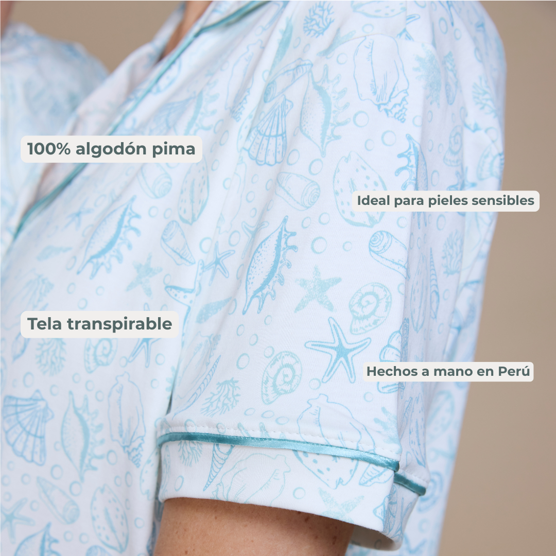 Pijama corto bajo del mar mujer