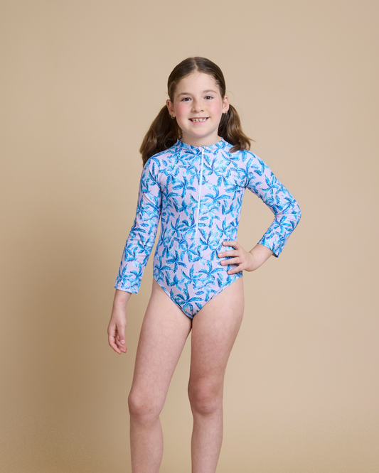 Traje de baño entero tropical niña