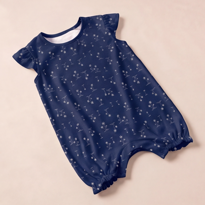 Ranita Bebé Niña Algodón palmeras azules