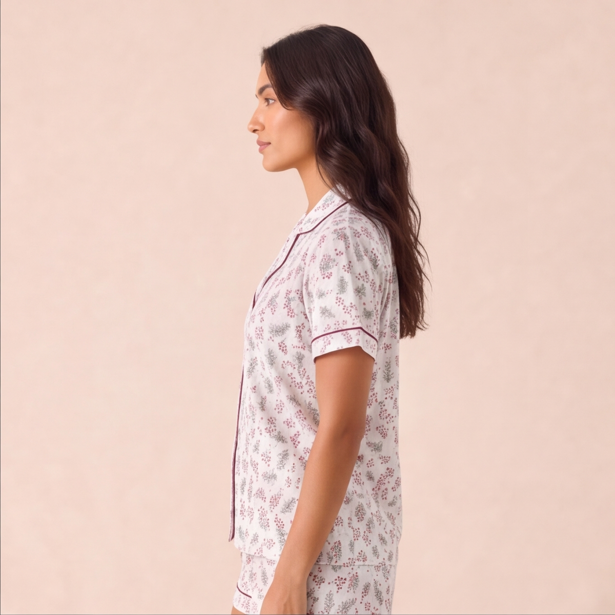 Pijama Mujer Corto Algodón Pima Navideño