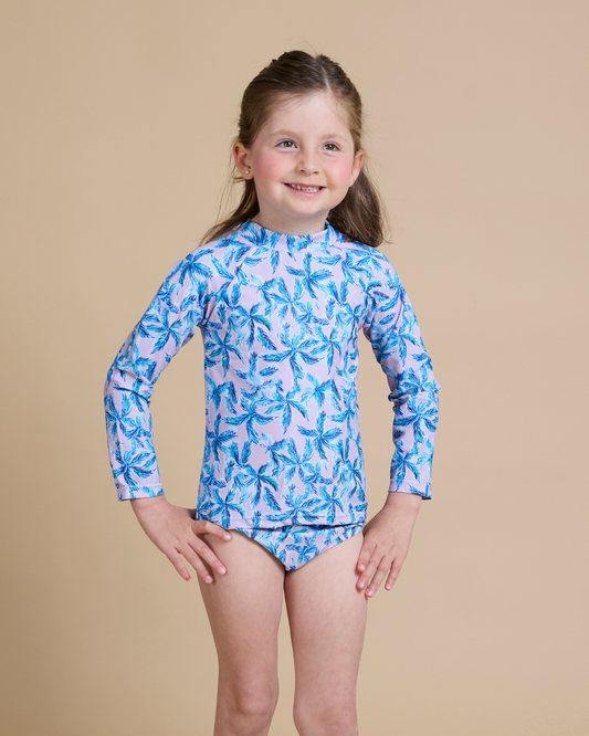 Traje de baño dos piezas tropical niña