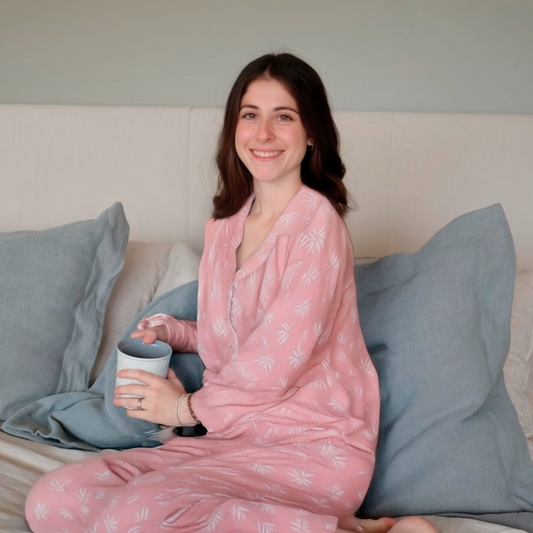 PREVENTA Pijama largo espiga palo rosa