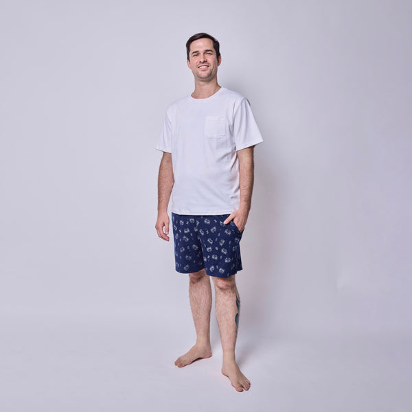 Pijama hombre corto cangrejos algodón pima