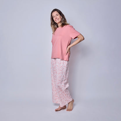 Pijama mujer pantalón y polera África algodón pima - SimplyB