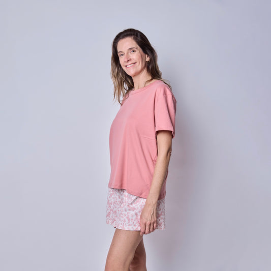Pijama corto Africa cuello polo mujer