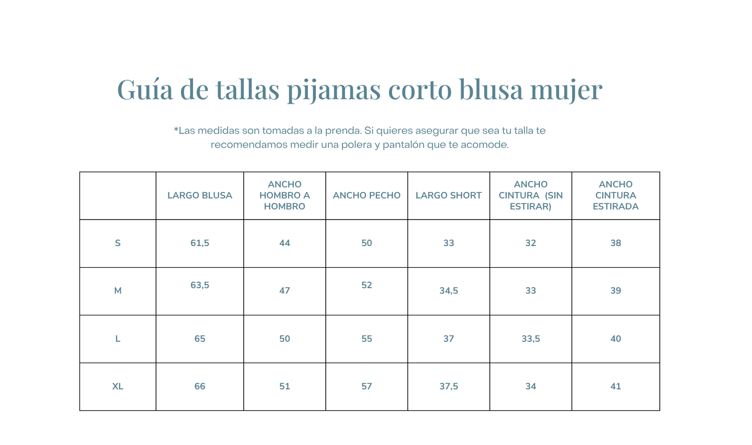 Guía de tallas