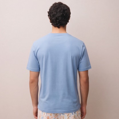 Pijama Hombre Corto Algodón Pima fondo marino